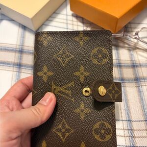 Louis Vuitton Monogram Canvas Card Holder Wallet Brown and Gold
